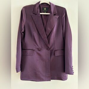 House of Harlow 1960 Purple Satin Oversized Blazer, Size Medium